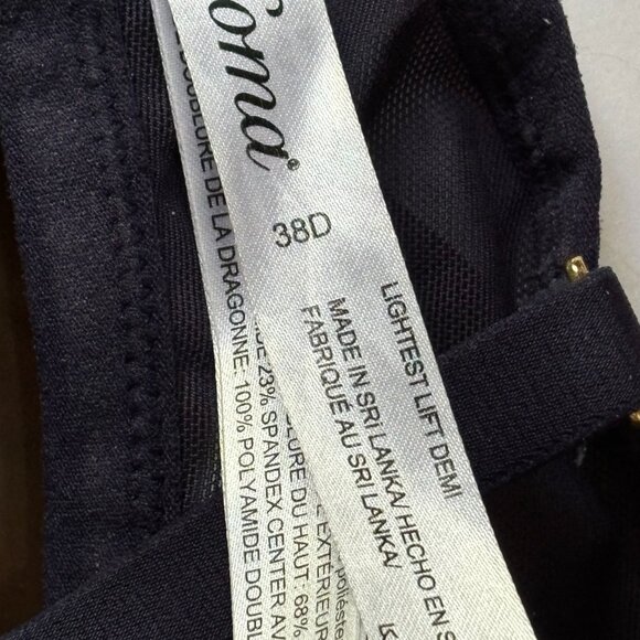 Soma Navy Lightest Lift Underwire Demi Bra Size 38D - Like New - Picture 4 of 4